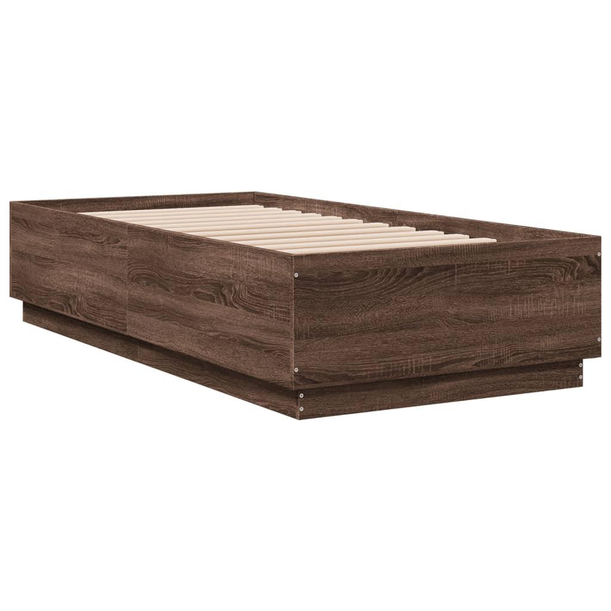 Voir la diapositive 3 : VIDAXL Cadre de lit sans matelas chene marron 90x190 cm