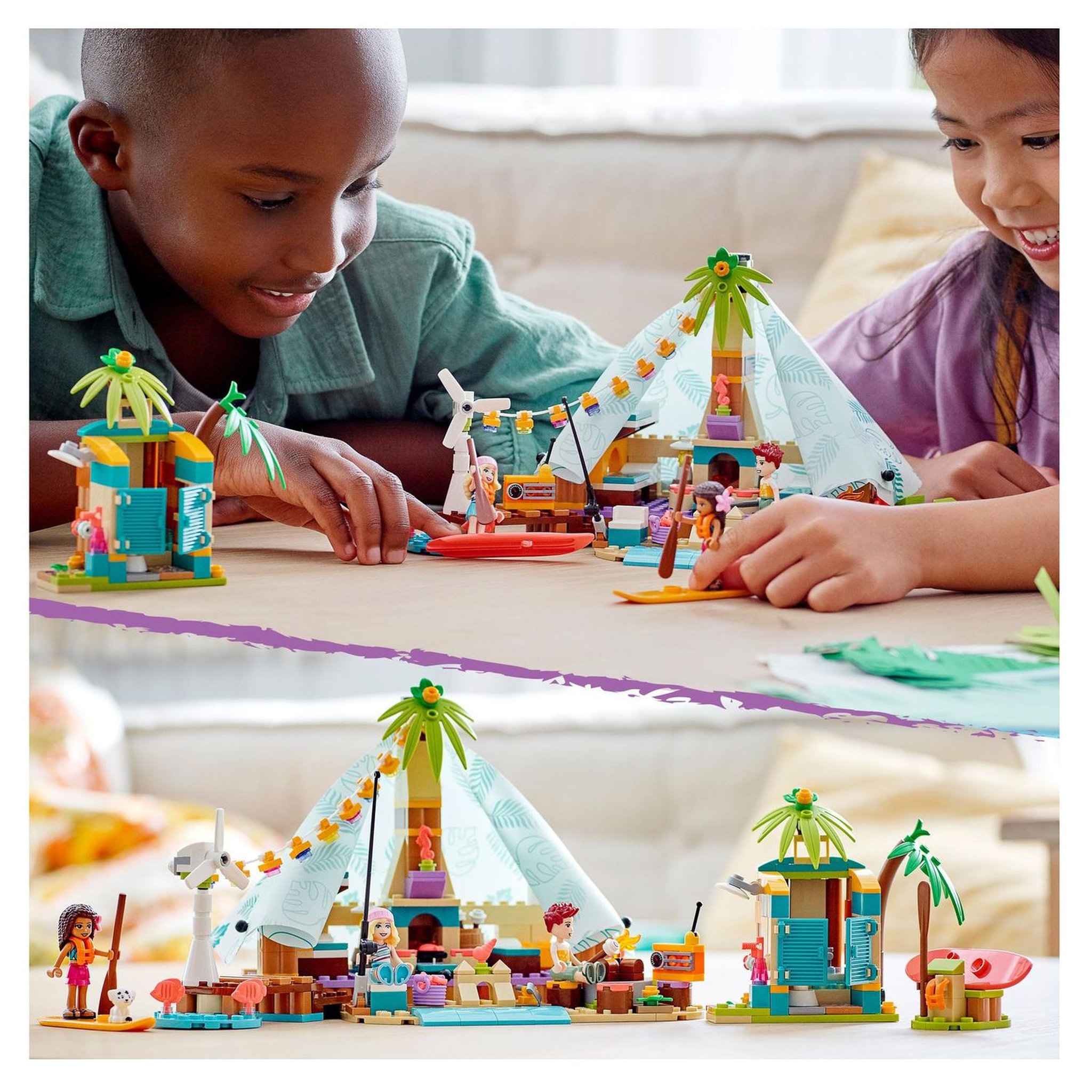 Voir la diapositive 8 : LEGO Friends 41700 Camping Glamour à La Plage, Jouet pour Filles et Garçons dès 6 ans
