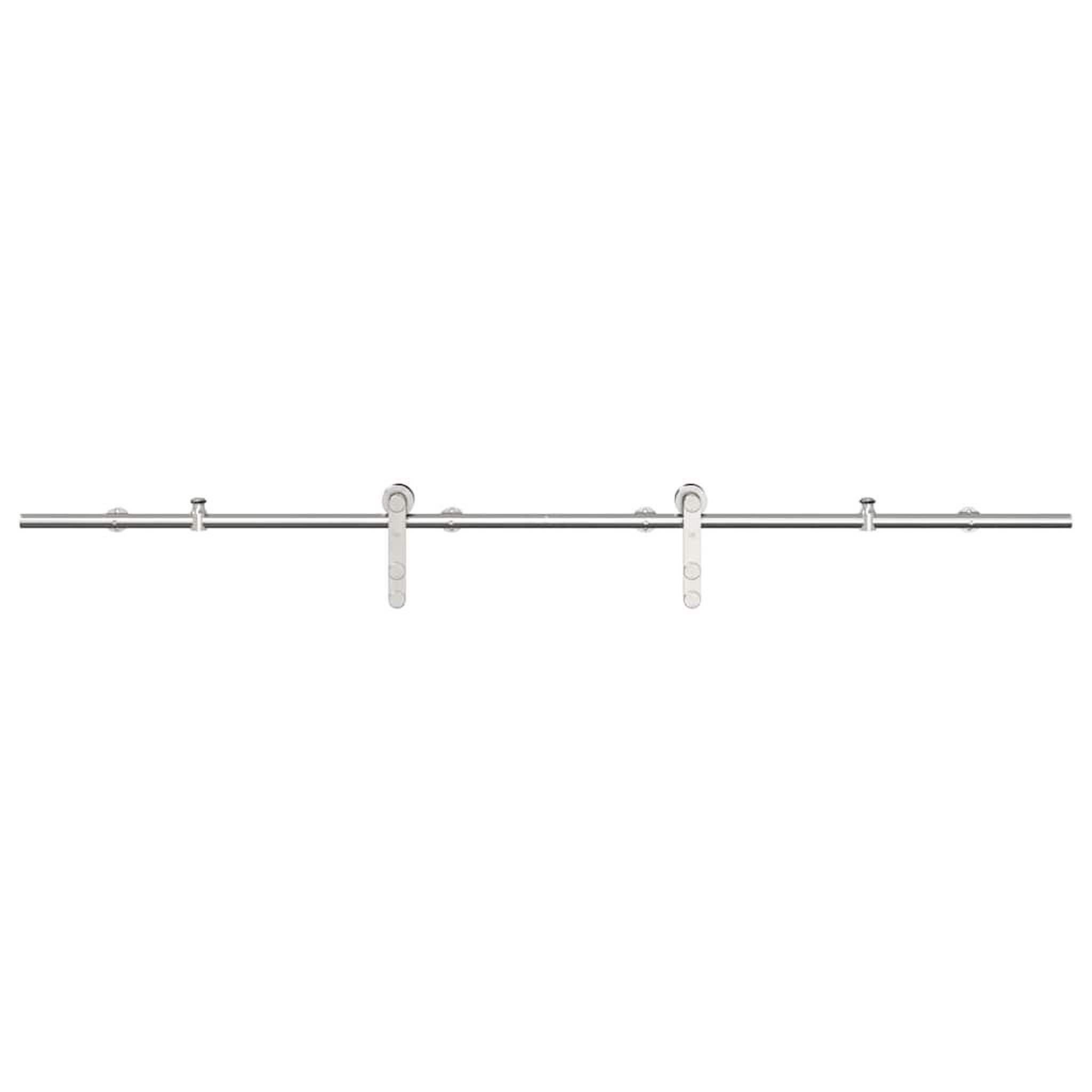 Voir la diapositive 2 : VIDAXL Kit fixation porte coulissante 183 cm Acier inoxydable Argente