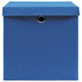VIDAXL Boîtes de rangement avec couvercles 10 pcs 28x28x28 cm Bleu