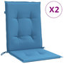Voir la diapositive 2 : VIDAXL Coussins de chaise a dossier bas lot de 2 bleu melange tissu
