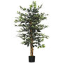 Voir la diapositive 1 : HOMCOM Arbre artificiel plante artificiel ficus banian hauteur 1,3 m tronc branches liane lichen feuilles grand réalisme pot inclus