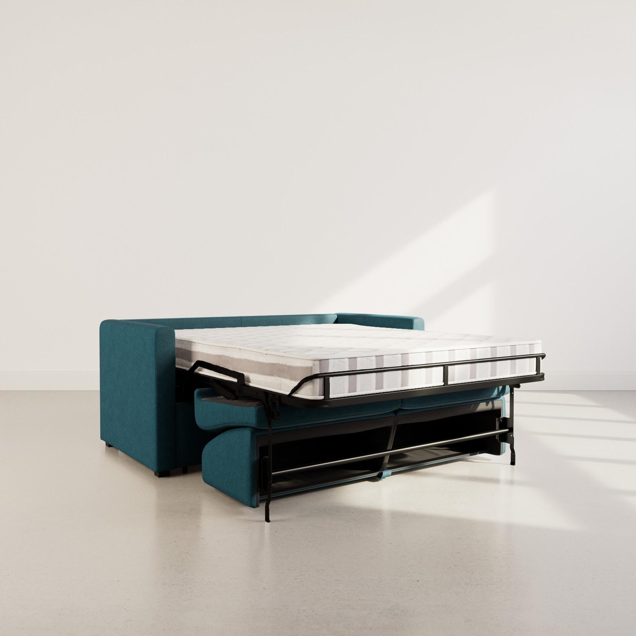 Voir la diapositive 2 : BEST MOBILIER Julia - canapé 3 places convertible express couchage quotidien 140 cm matelas 14 cm en tissu