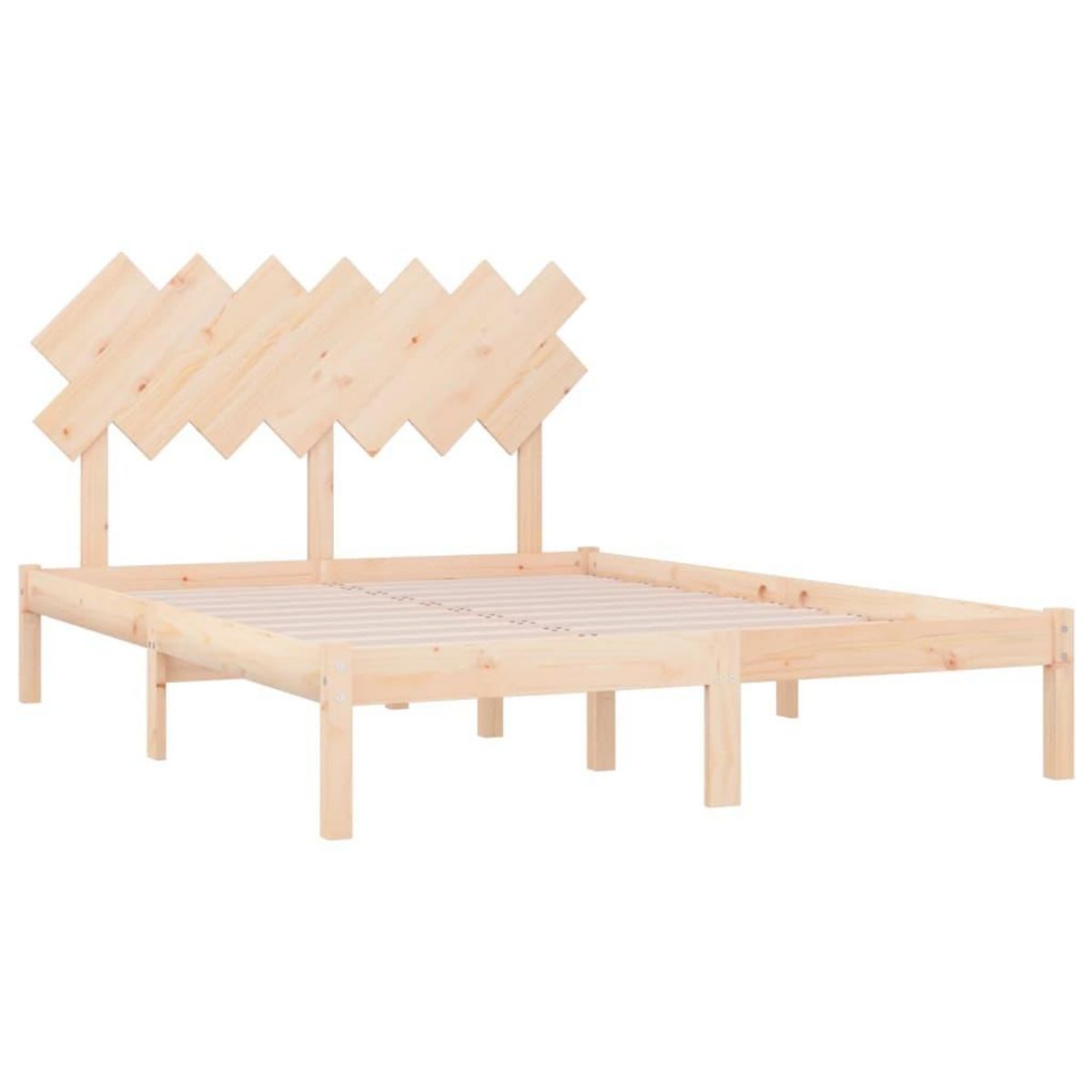 VIDAXL Cadre de lit sans matelas 140x190 cm bois massif