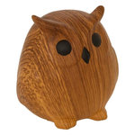 ATMOSPHERA Statuette Chouette en Dolomite  Automne  12cm Caramel