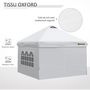 Voir la diapositive 6 : OUTSUNNY Tonnelle barnum pliant pop-up 3L x 3l x 2,84H m 4 parois latérales amovibles 2 fenêtres + sac de transport métal Oxford blanc