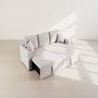 Voir la diapositive 4 : BEST MOBILIER Cyrus - canapé droit 3 places convertible en velours côtelé