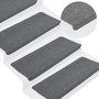 Voir la diapositive 1 : VIDAXL Tapis d'escalier autocollants 15 pcs 65x24,5x3,5 cm Gris