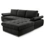 Voir la diapositive 6 : BEST MOBILIER Bianca - canapé d'angle droit 4 places convertible avec coffre en tissu texturé