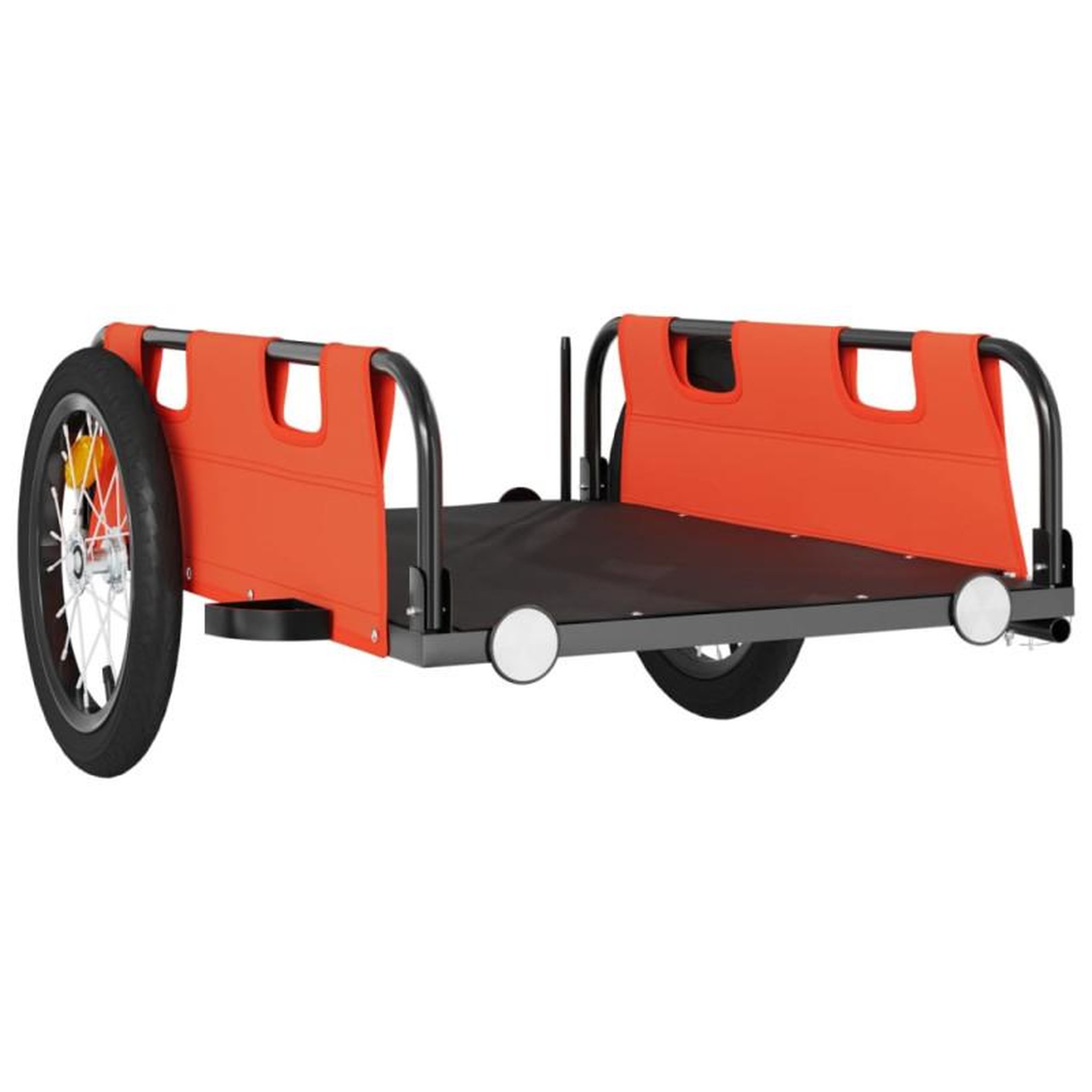 Voir la diapositive 4 : VIDAXL Remorque de vélo orange tissu oxford et fer