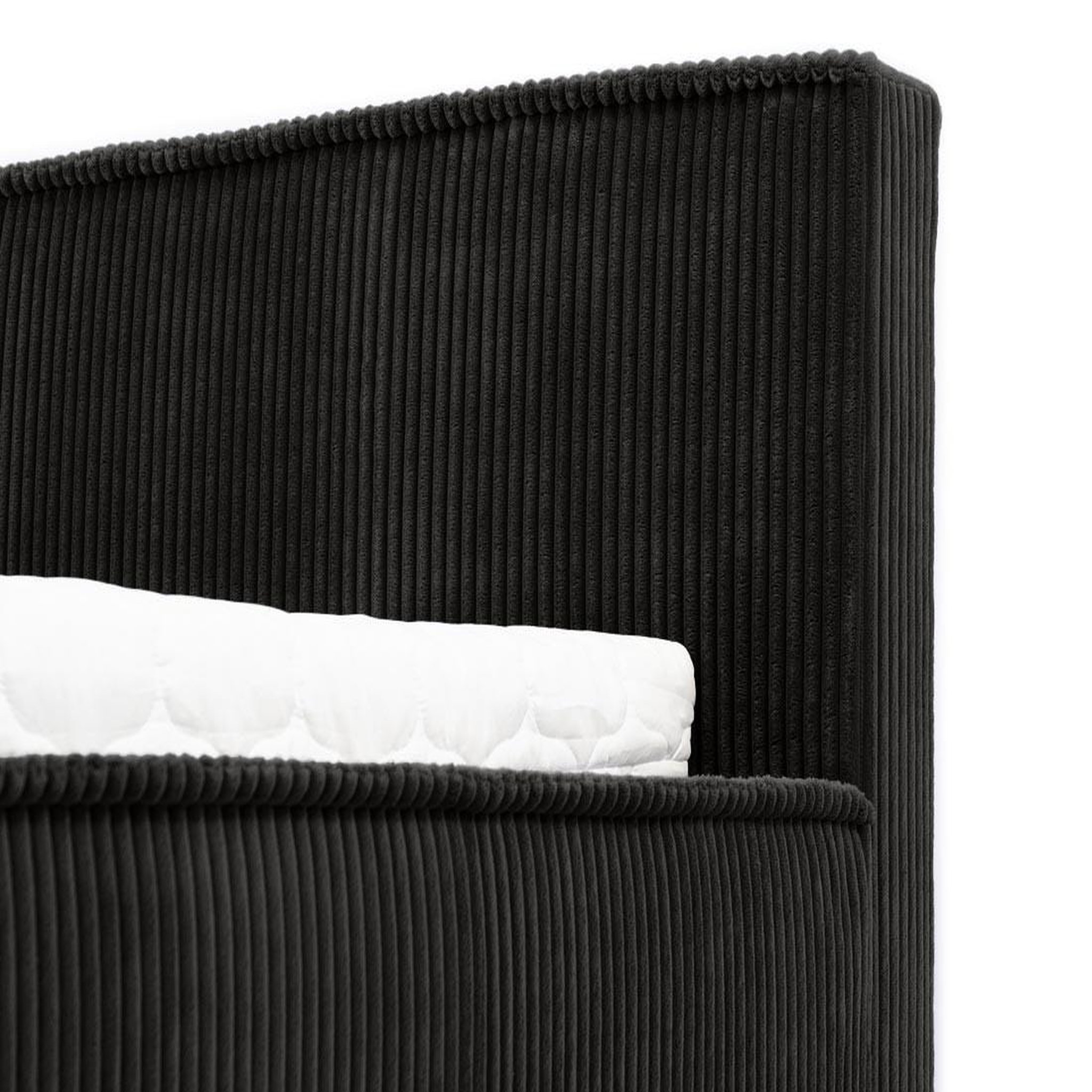 Voir la diapositive 6 : BEST MOBILIER Swan - lit coffre - 180x200 cm - sommier inclus - en velours côtelé grosses côtes
