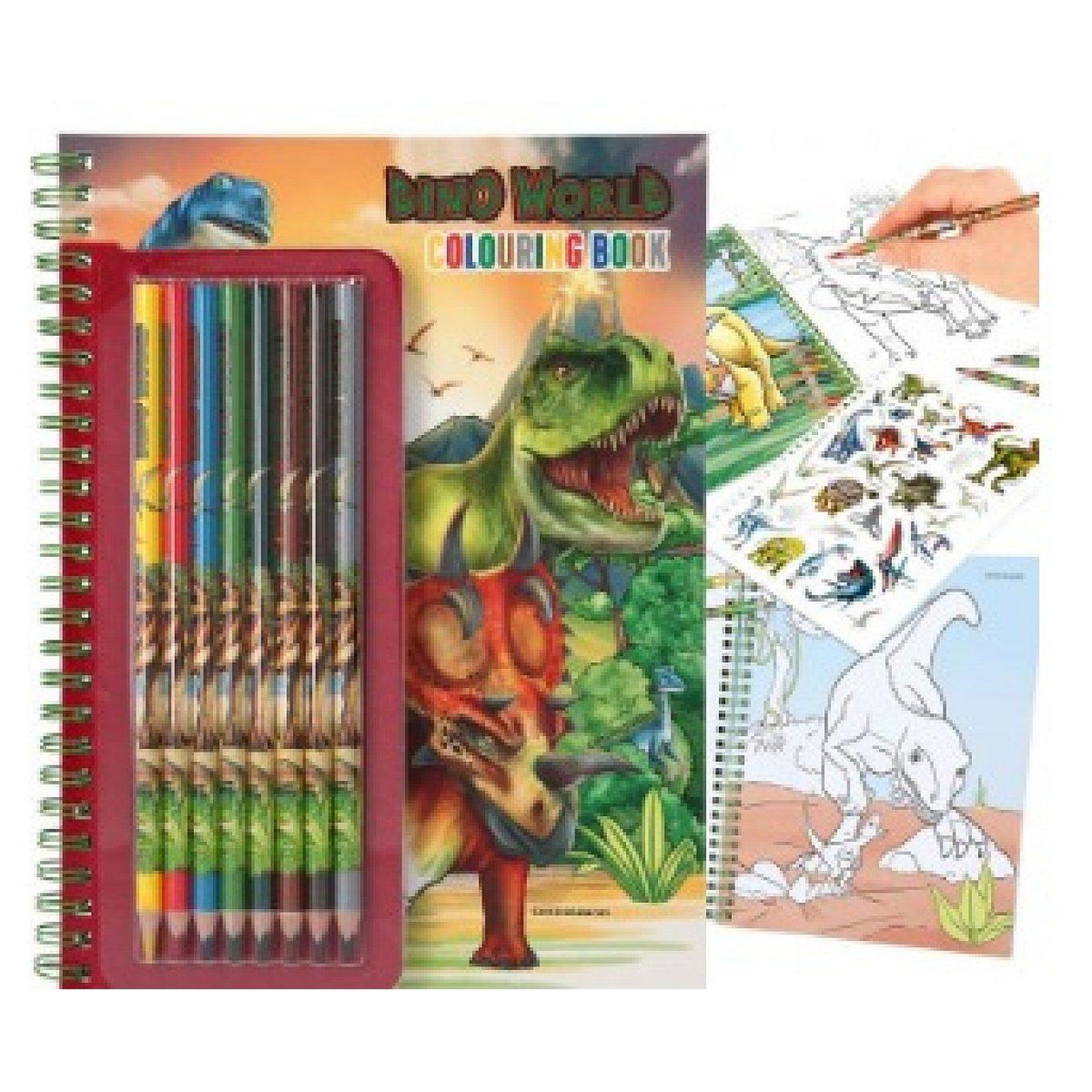 DINO WORLD - album à colorier avec crayons