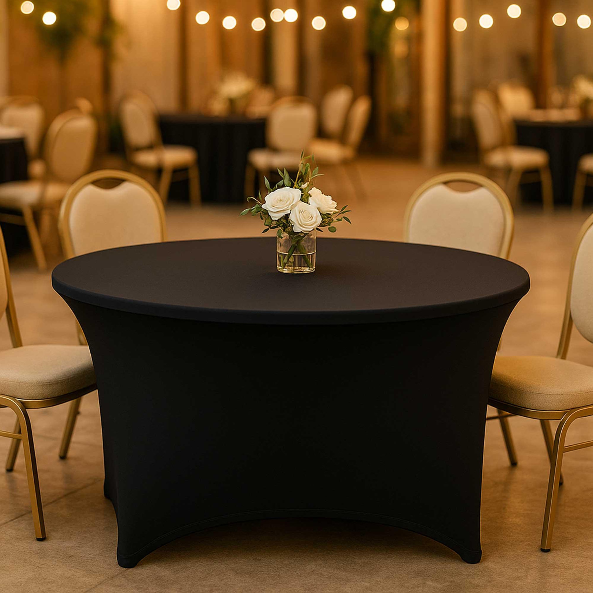 Voir la diapositive 2 : WERKAPRO Housse de table ronde noire - werka pro