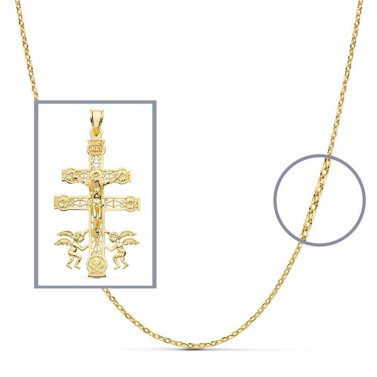 L'ATELIER D'AZUR Pendentif  - Médaille Christ sur la Croix Or Jaune - Chaine Offerte