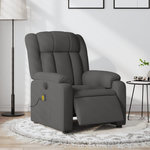 VIDAXL Fauteuil inclinable de massage electrique gris fonce tissu