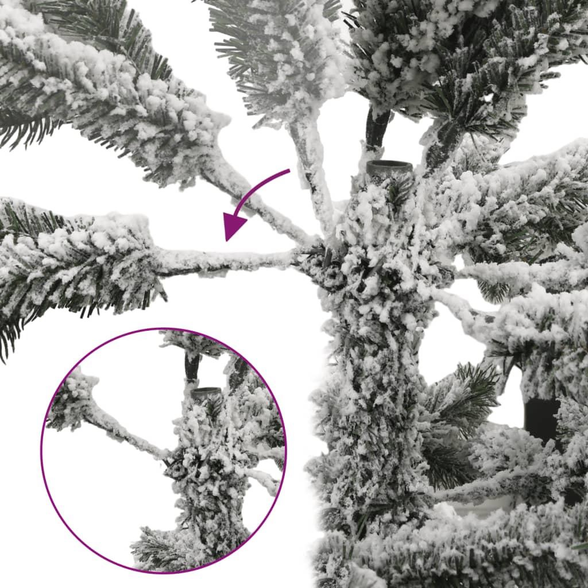 Voir la diapositive 5 : VIDAXL Sapin de Noël artificiel 300 LED et neige floquee 240 cm