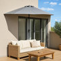 Voir la diapositive 3 : CONCEPT USINE Demi parasol de balcon gris CATANE