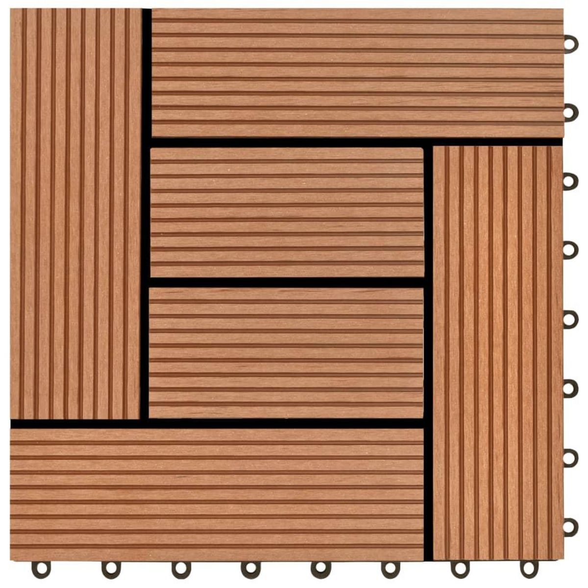 VIDAXL Carreaux de terrasse 30x30 cm 11 pcs Marron WPC 1 m2