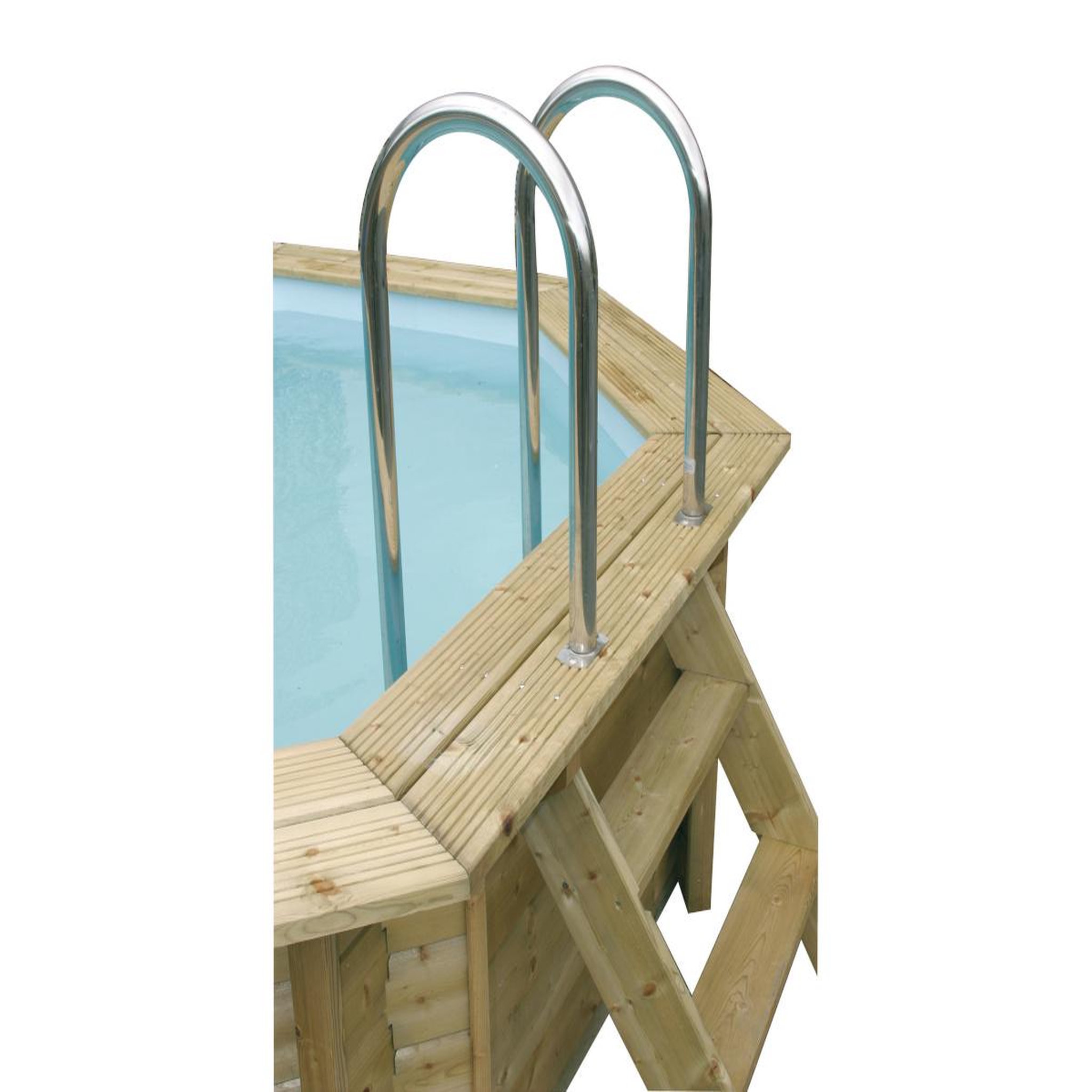 Voir la diapositive 2 : Ubbink Piscine bois Azura 4,90 x 3,55 x 1,30 m - Liner bleu - Ubbink