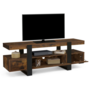 Voir la diapositive 4 : ID MARKET Meuble TV 140 cm PHOENIX avec tiroirs bois effet vieilli et noir