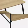 SWEEEK Table basse vintage effet table d'école en décor bois et métal noir avec 1 étagère