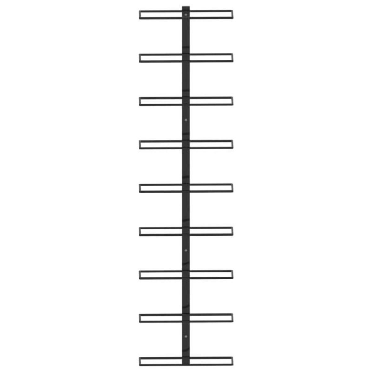 VIDAXL Casier à bouteilles mural pour 9 bouteilles Noir Fer