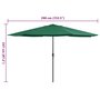 Voir la diapositive 6 : VIDAXL Parasol de jardin avec mat en metal 390 cm vert