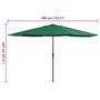 Voir la diapositive 6 : VIDAXL Parasol de jardin avec mat en metal 390 cm vert