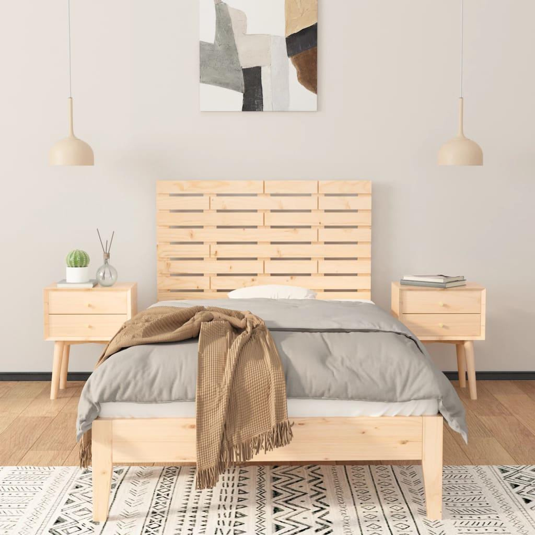 Voir la diapositive 3 : VIDAXL Tete de lit murale 96x3x63 cm Bois massif de pin