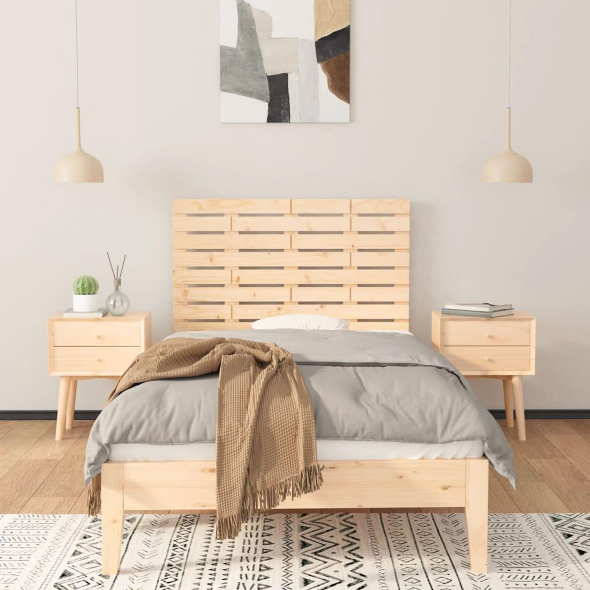 VIDAXL Tete de lit murale 96x3x63 cm Bois massif de pin