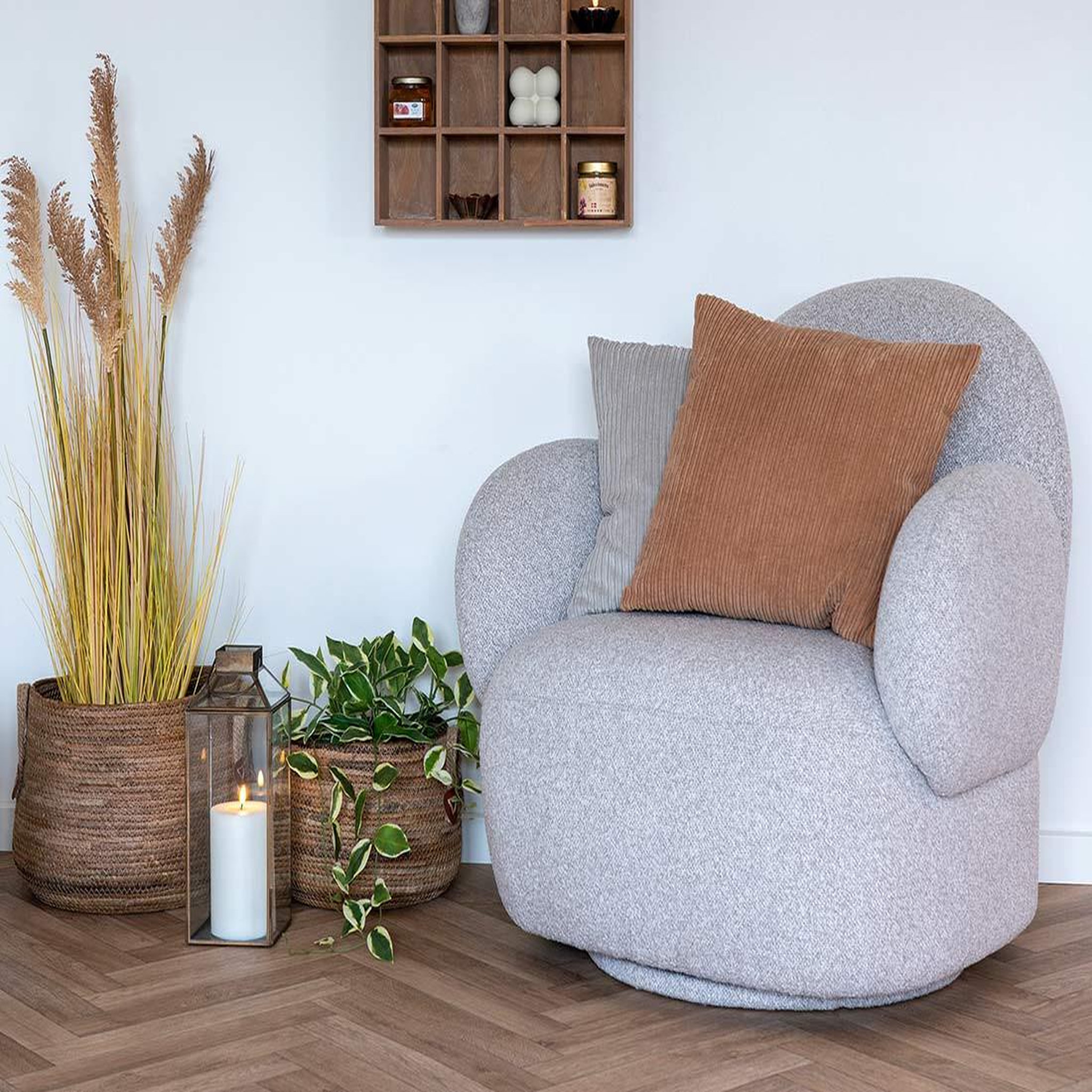 Voir la diapositive 5 : LISA DESIGN Javier - fauteuil pivotant - en tissu bouclette