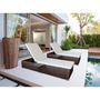 Voir la diapositive 2 : Habitat et Jardin Lot de 2 bains de soleil en résine tressée avec coussins  Alice  - Beige