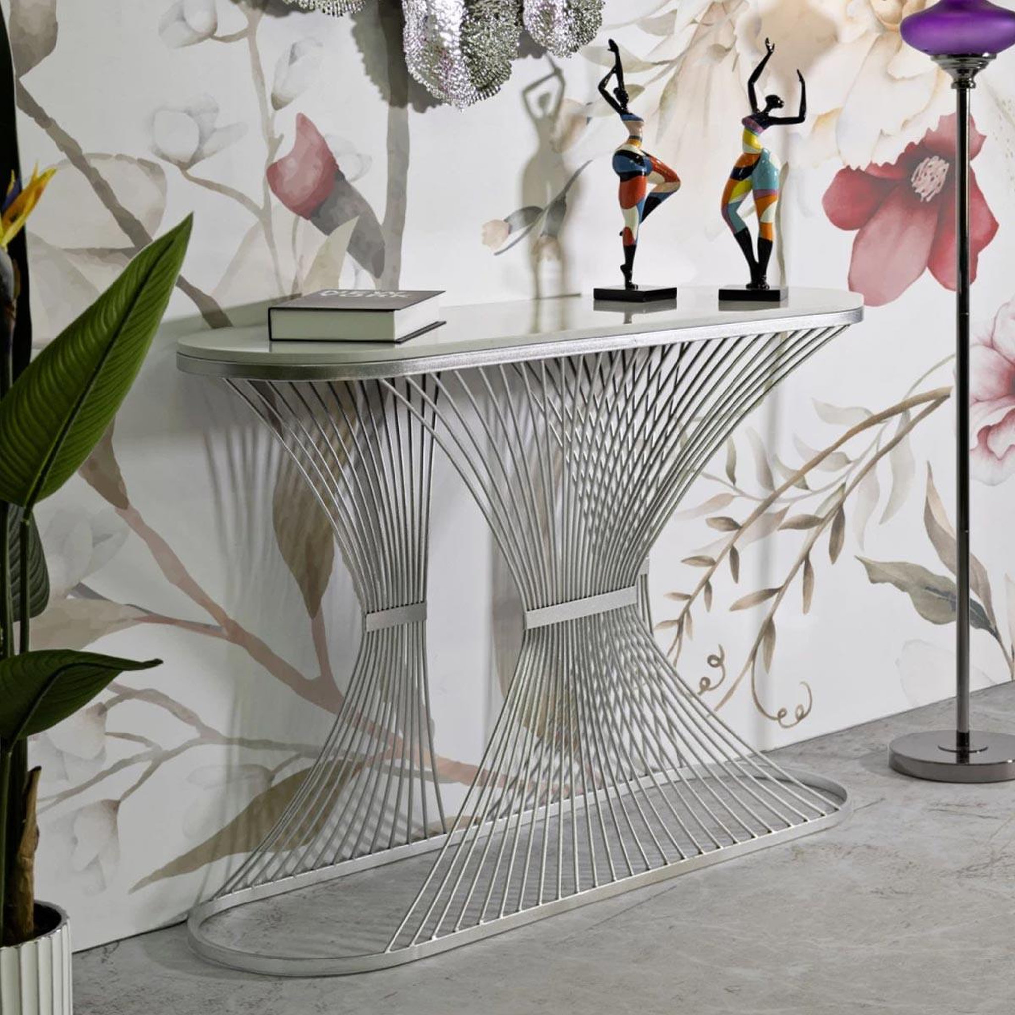 Voir la diapositive 6 : Paris Prix Console design en marbre  bridge  120cm argent