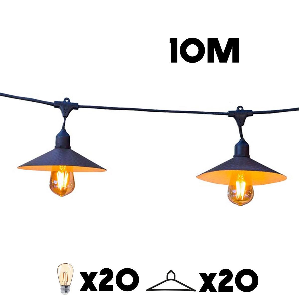 Lumisky Lot de 2 guirlandes VINTY Noir Acier 6M