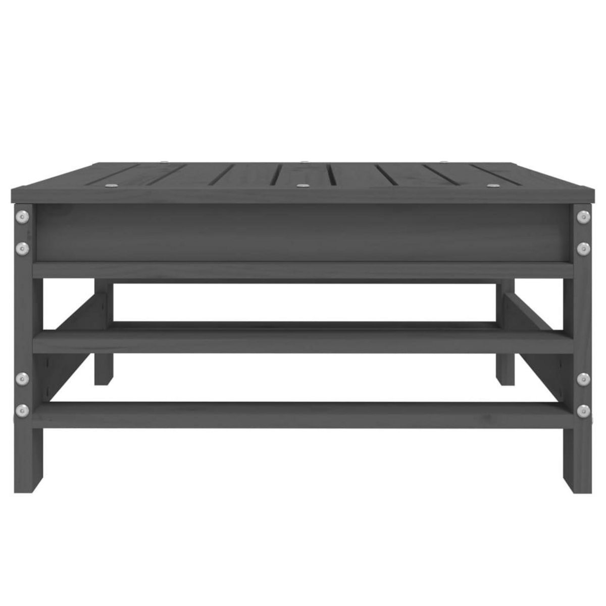 VIDAXL Repose-pied de jardin gris bois de pin massif