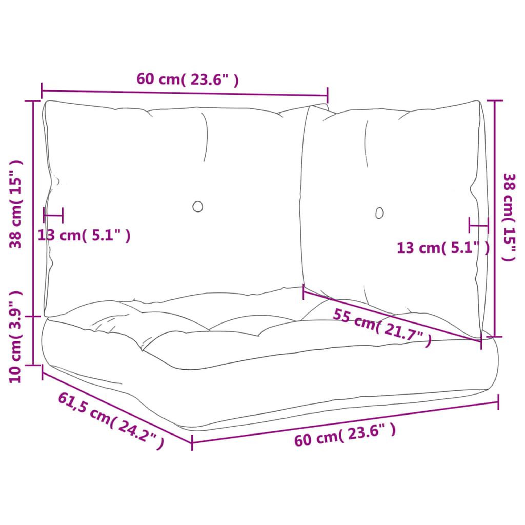 Voir la diapositive 6 : VIDAXL Coussins de palette lot de 3 rouge bordeaux tissu