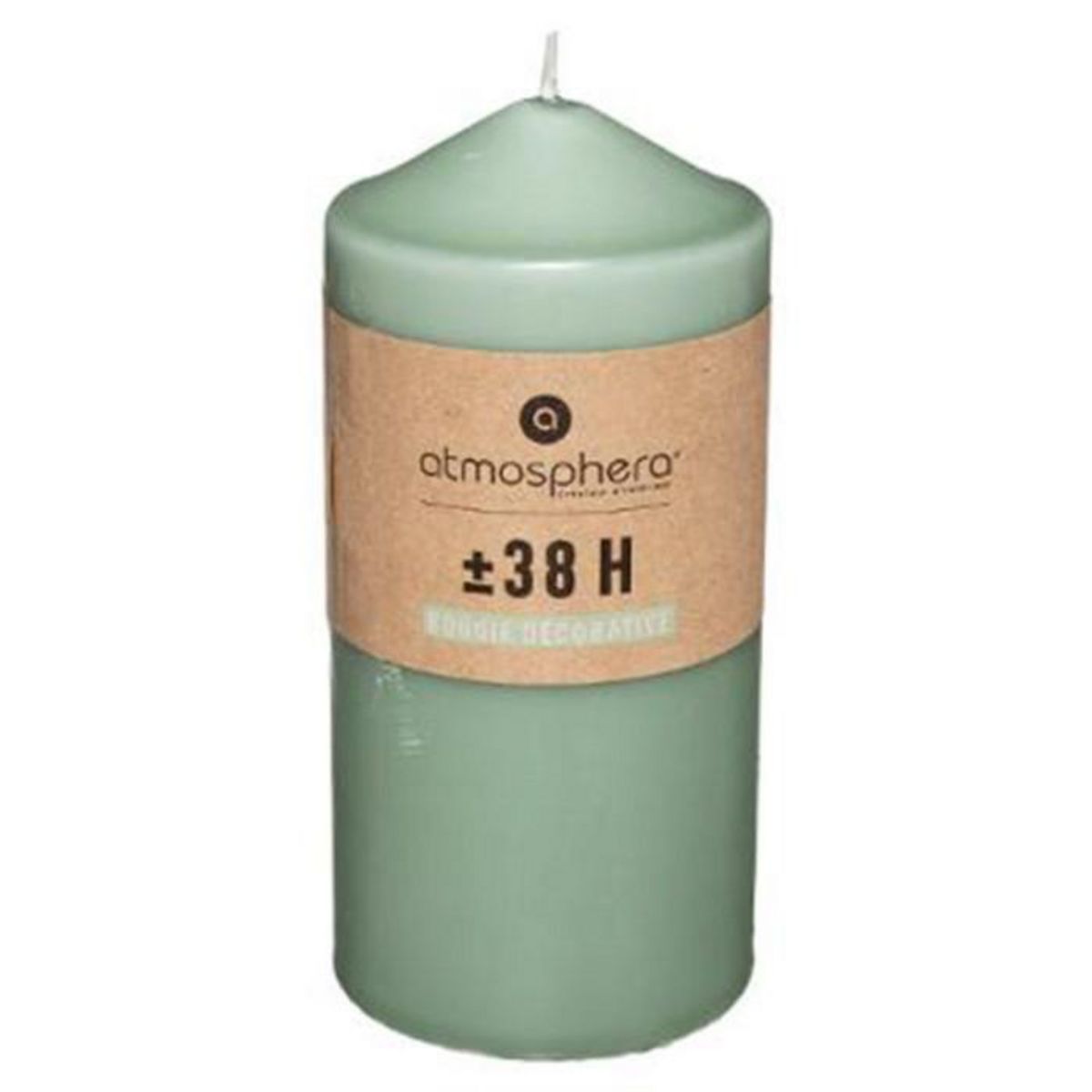 COMPTOIR DE LA BOUGIE Bougie Cylindrique Déco  Hugo  14cm Vert Eucalyptus
