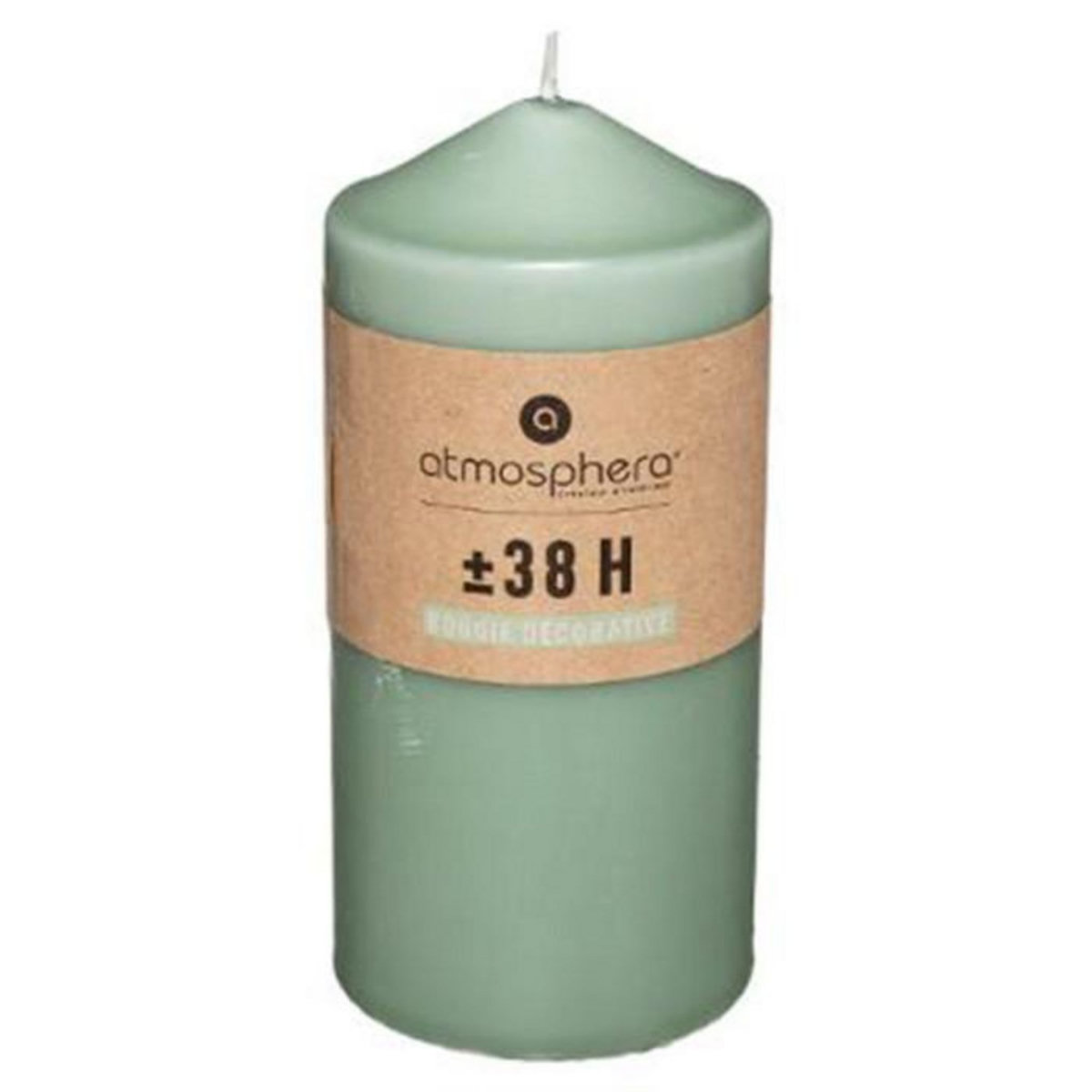 COMPTOIR DE LA BOUGIE Bougie Cylindrique Déco  Hugo  14cm Vert Eucalyptus