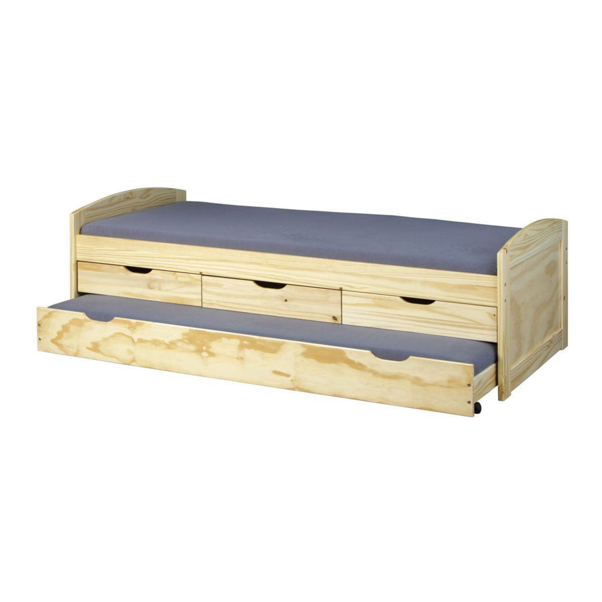 Lit gigogne 2 couchages 90x200 cm + 3 tiroirs ULLI