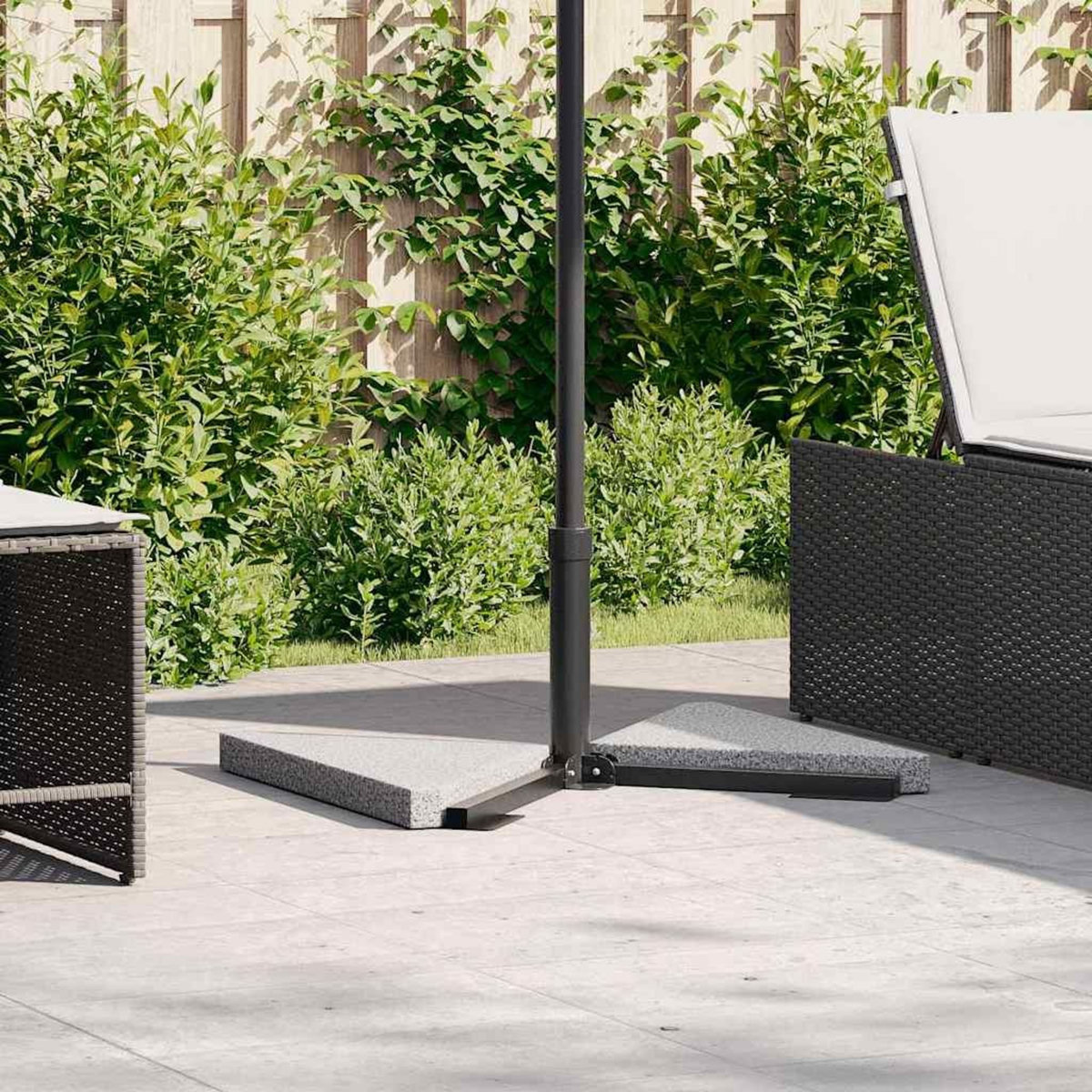 VIDAXL Plaques de poids de parasol 2 pcs triangulaire granit gris 14kg