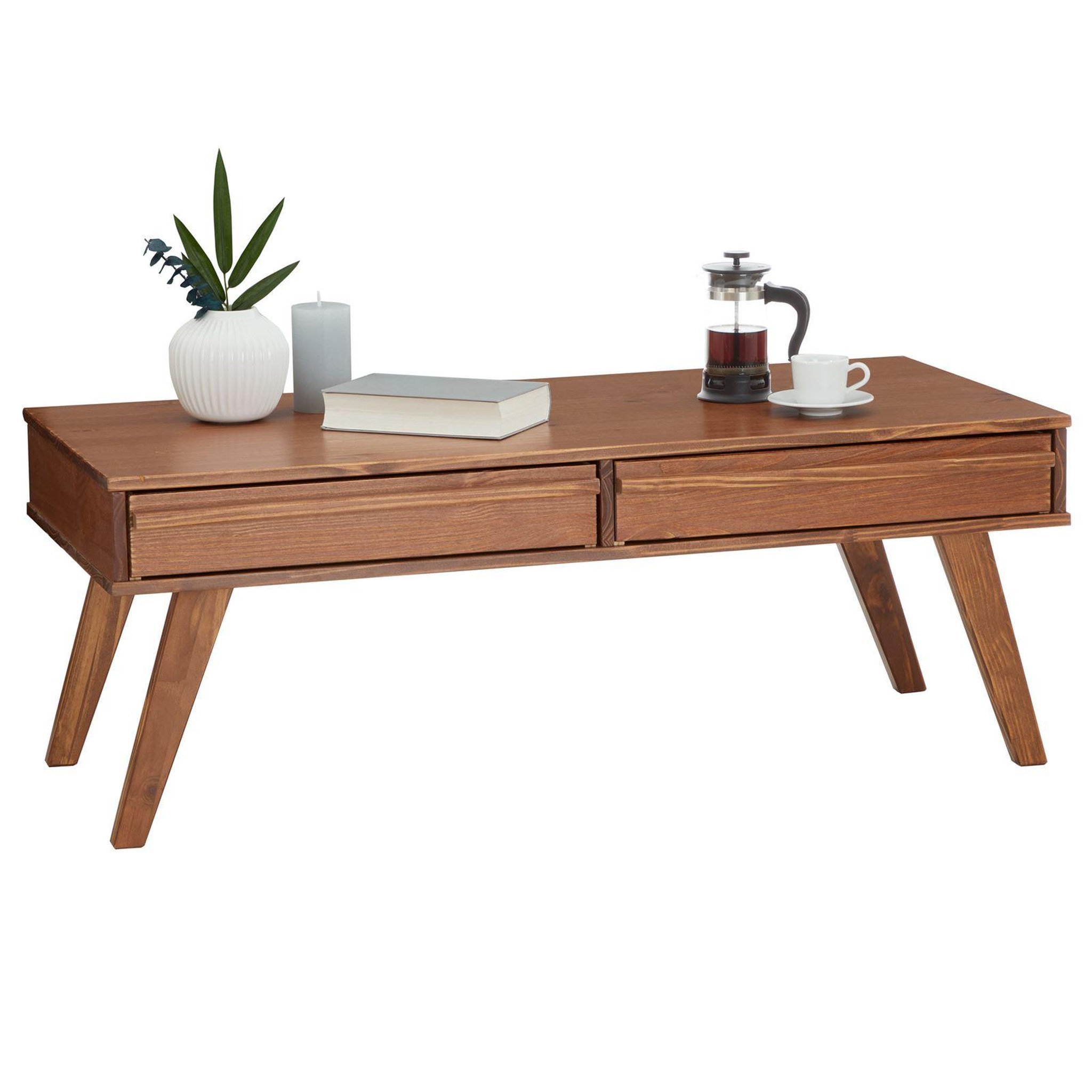 Voir la diapositive 1 : IDIMEX Table basse jona avec 2 tiroirs, en pin massif