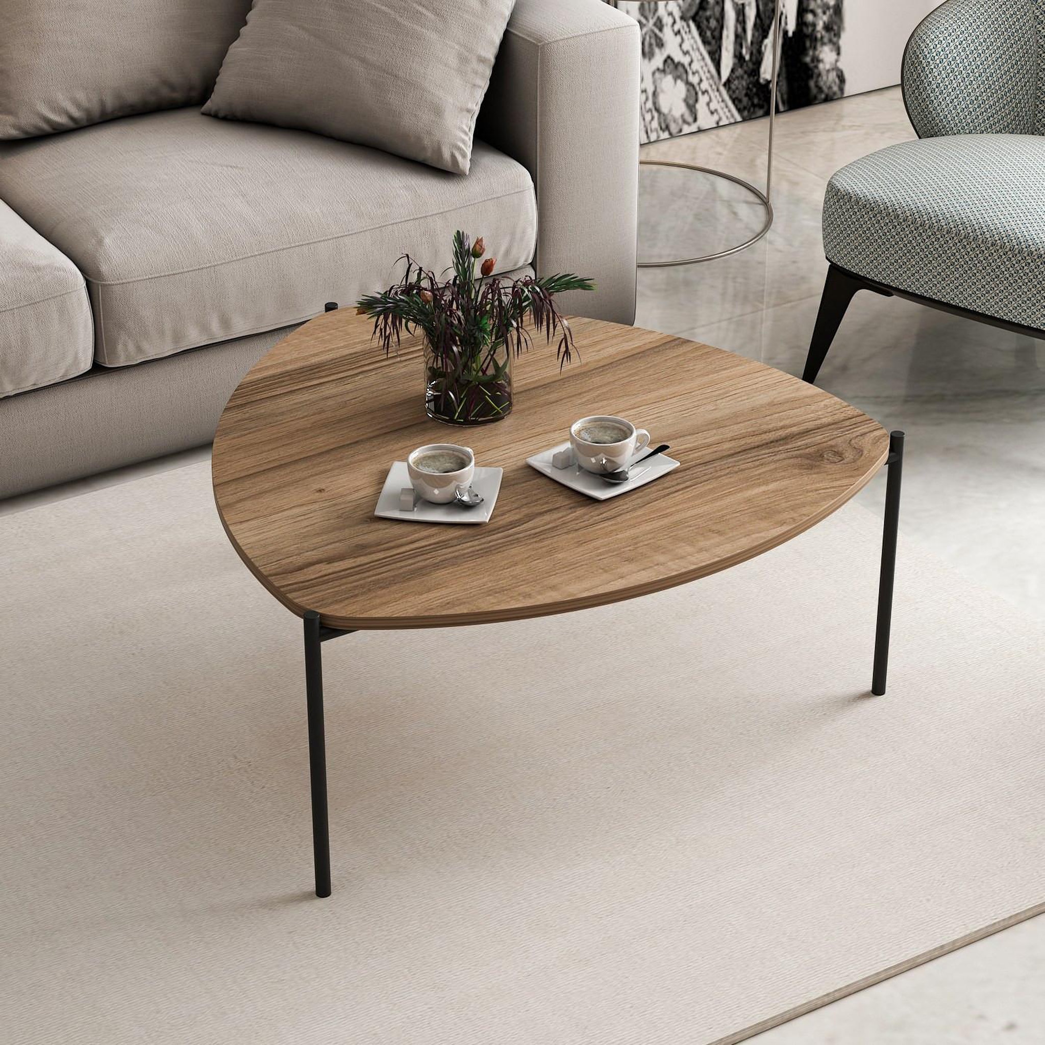Voir la diapositive 2 : Habitat et Jardin Table basse en bois  lenny  - 90 x 89 x 40 cm - noyer