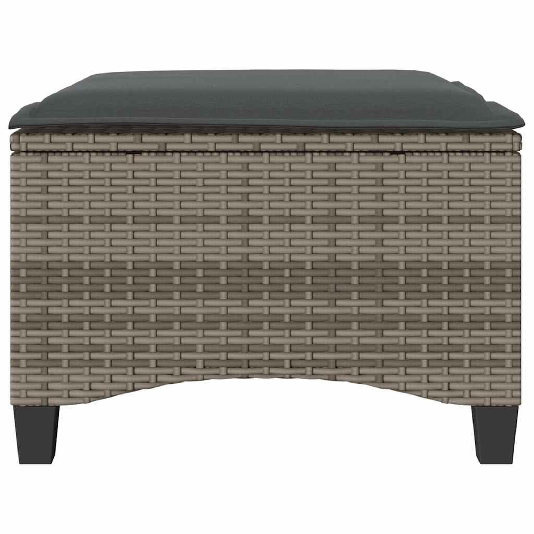 Voir la diapositive 4 : VIDAXL Tabourets jardin coussins 2 pcs gris 55x55x36 cm resine tressee