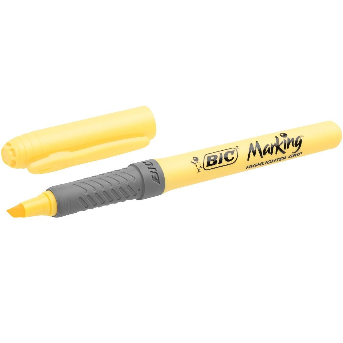 BIC Lot de 4 surligneurs pastel + 1 stylo bille 4 couleurs rétractable rose gold