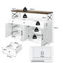 Voir la diapositive 3 : MERAX Buffet de cuisine 4 portes 3 tiroirs - 140 cm blanc mdf