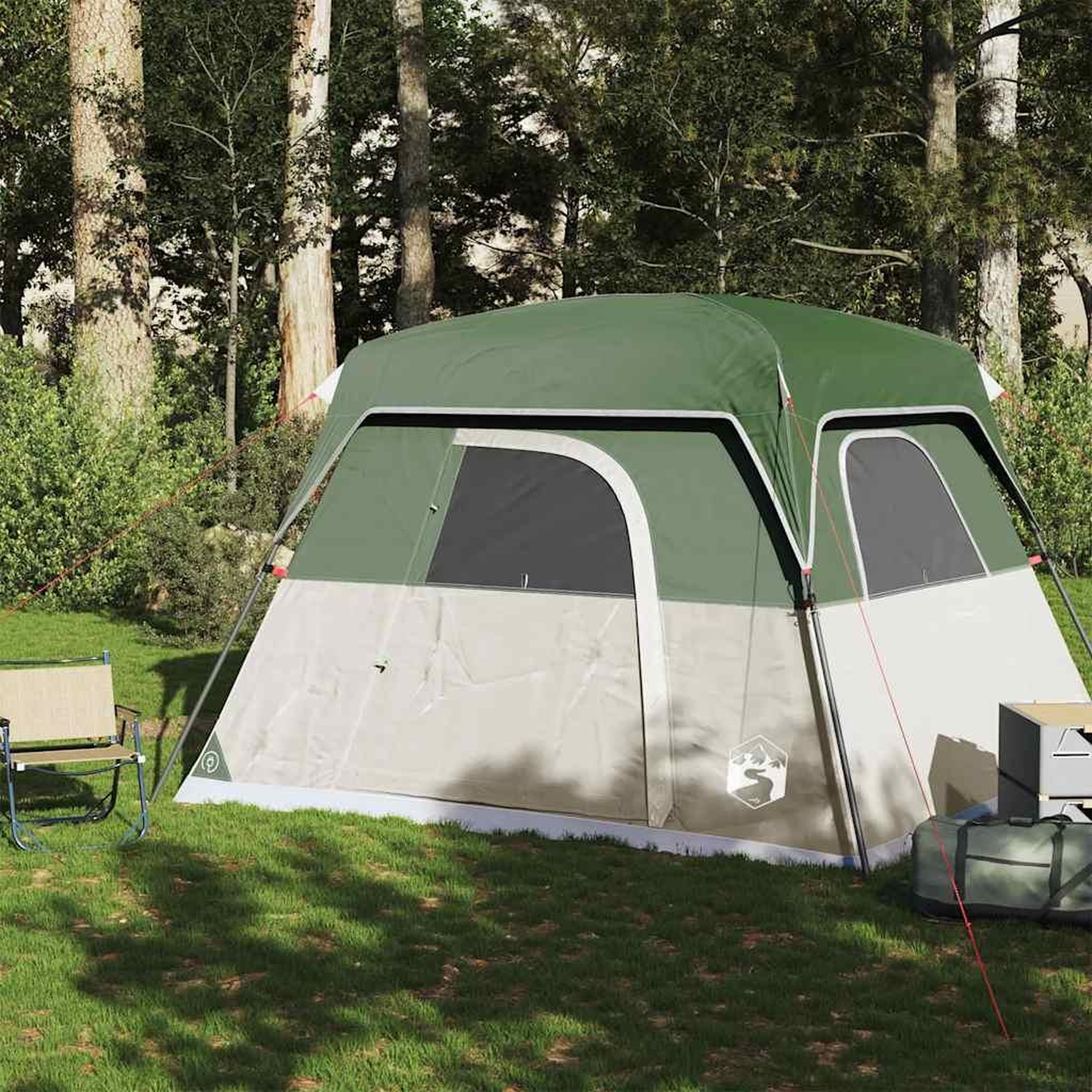 Voir la diapositive 3 : VIDAXL Tente de camping de cabine 4 personnes vert impermeable