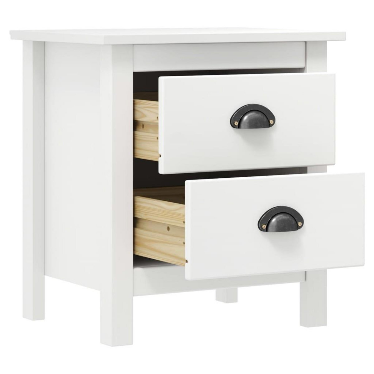 VIDAXL Table de chevet Hill Blanc 46x35x49,5 cm Bois de pin solide