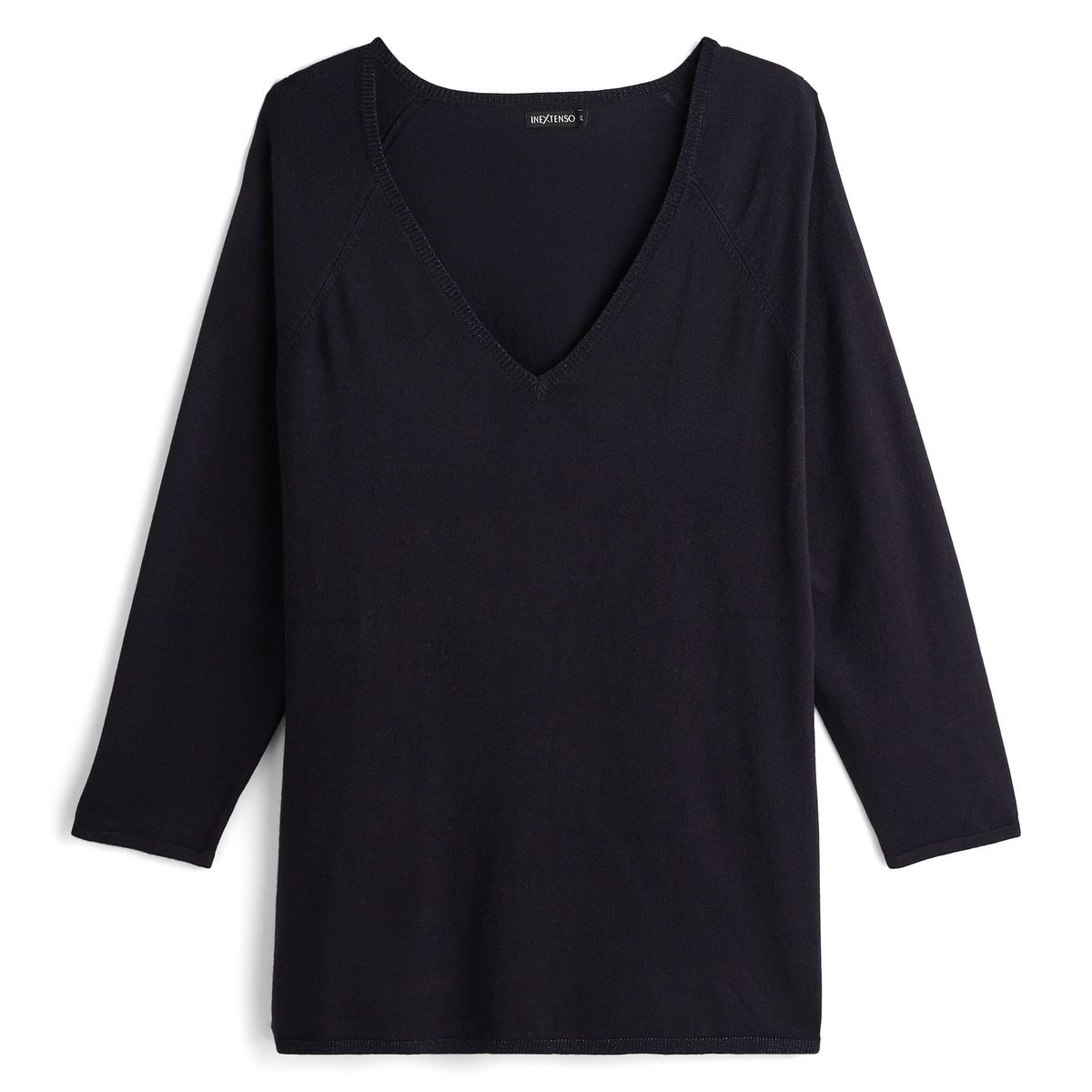 INEXTENSO Pull col v bleu marine grande taille femme