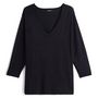 Voir la diapositive 1 : INEXTENSO Pull col v bleu marine grande taille femme