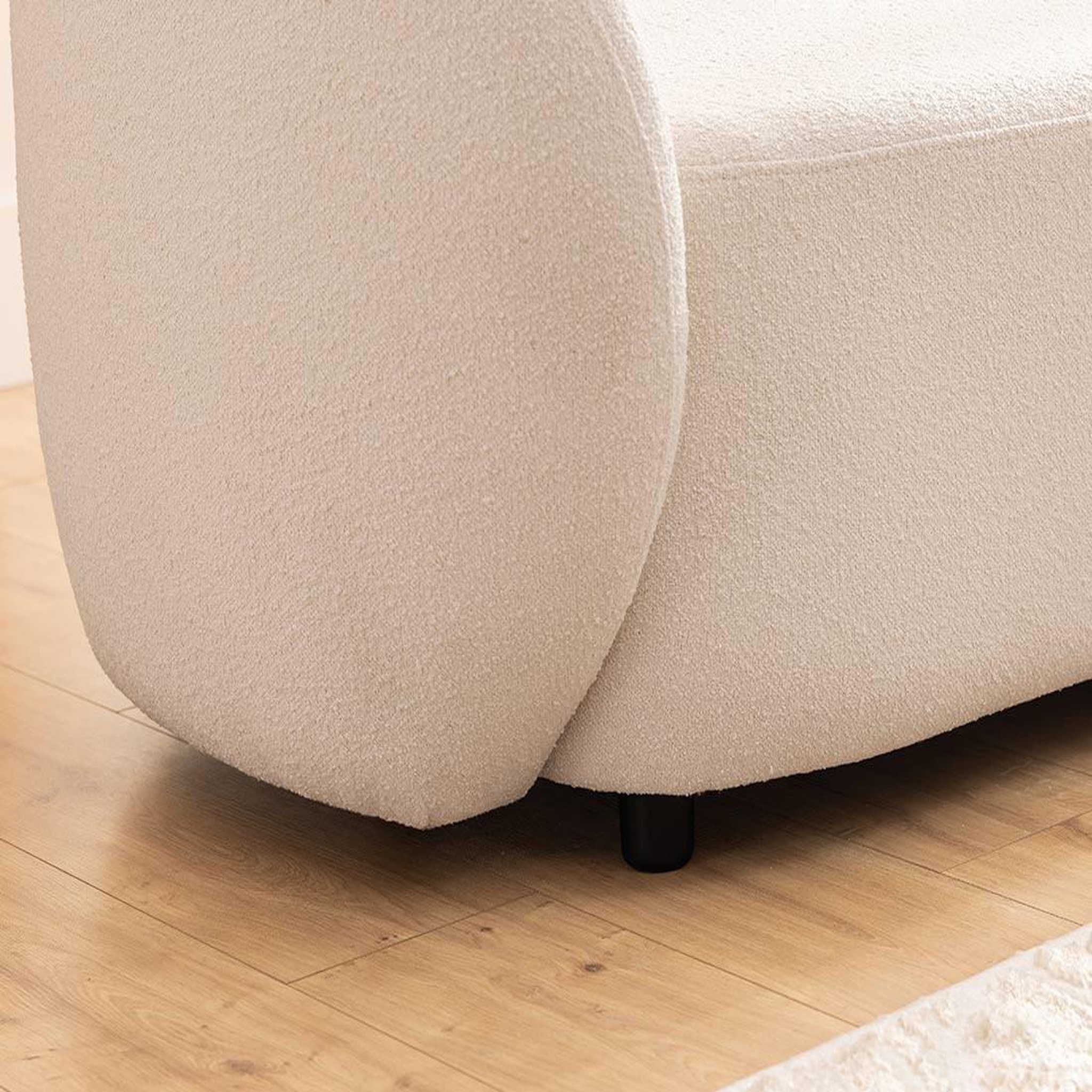 Voir la diapositive 6 : BEST MOBILIER Flore - canapé droit 3 places en tissu bouclette